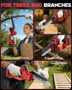 Tronçonneuse sans fil sans balais 6 et 8 pouces pour <span class=keywords><strong>batterie</strong></span> 18V avec huilage automatique et tensionnement sans outil pour le jardin - Product Image 6