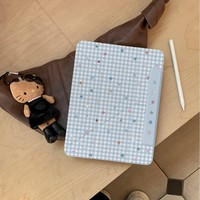 Housse de protection plate pour iPad 2025 10,2 pouces, motif étoiles à carreaux, pour modèles Air 11/10,9/10/13 avec séparation magnétique