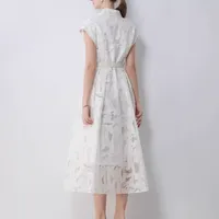 Robe en polyester à taille haute et coupe ajustée avec manches courtes, motif uni, pour femme de bureau, disponible en bleu, jaune, blanc, tailles M