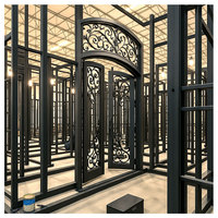 Porte de sécurité en fer forgé avec grille pour l'extérieur des maisons modernes, villas, appartements et centres commerciaux - Entrée antivol