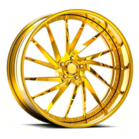 Rines de Aleación Forjados de Lujo en Dorado, de 2 Piezas, con Diseño Cóncavo Profundo, de 18-24 Pulgadas, Personalizados con 4-6 Orificios para Autos Jeep Tuning