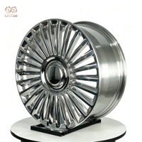 Jantes de luxe à rayons denses 21 pouces finition chrome miroir monobloc pour Mercedes Maybach BMW 7
