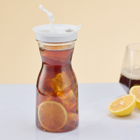 Pichets en plastique personnalisables sans BPA 500ml 750ml 1000ml 1.5L avec couvercles pour glace, thé, soda, jus, carafes, logo