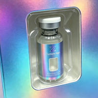 Boîte en papier holographique personnalisée avec fenêtre, impression UV, recyclable, pour flacon de peptide, emballage de flacon pharmaceutique