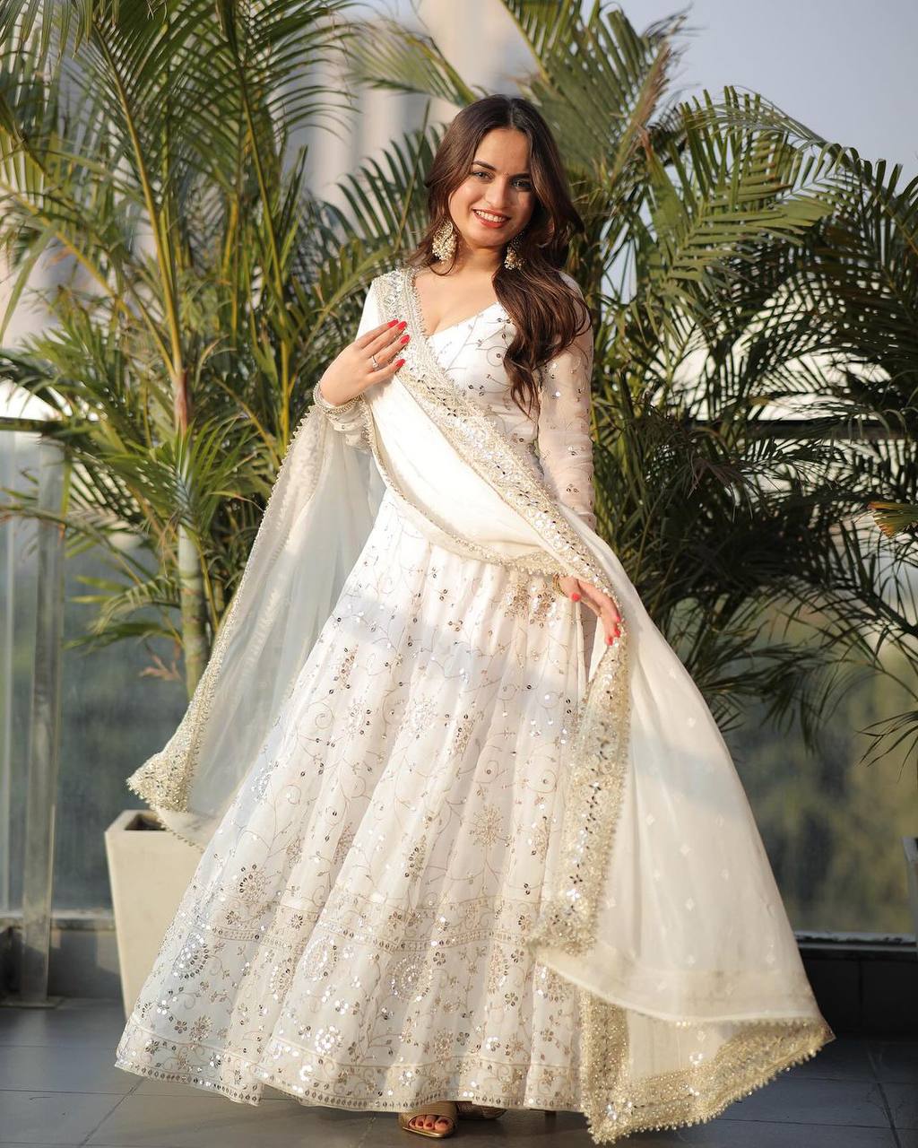 white christmas dresses Desi White Summer Muse Lace Cotton Dress 2XL main image 0