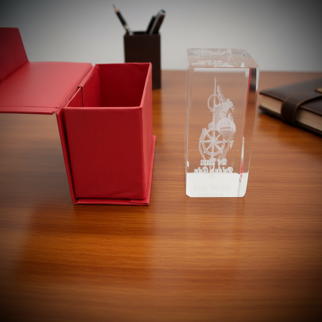 Wholesale Modern Acrylic Cube Crystal 3D Laser Engraving Customized Luxury Portable Display Stand for Advertising
