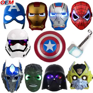 OEM Custom Halloween Masken PVC Superheld Spider Eisen Held Hulk Captain America Masken Cosplay Kostüme Gesichts maske