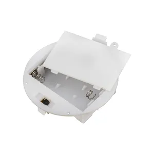 3 Aaa Plastic Batterij Houder Cirkel Ronde Type Witte Behuizing Panel Mount Voor 3Xaaa Batterij Met Schakelaar En Deksel