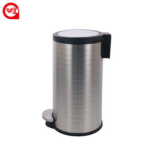 دلو تخزين حديث مستدير فضي من الفولاذ المقاوم للصدأ بسعة 12 لتر ناعم قريب - Product Image 4