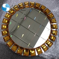 SXGP-025 بالجملة كريستال الماس الزفاف الزجاج مرآة ألواح الشاحن