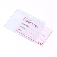 Porte-étiquettes de bagage Foska porte-badge d'identification transparent en cristal avec lanières noires rouges bleues vertes pour les voyages scolaires de bureau
