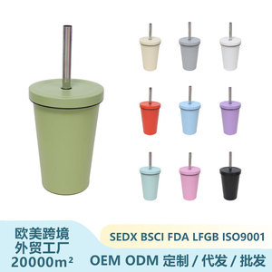 Stainless Steel Tumbler 480ml Insulated Travel Cup With Straw For Outdoor Use - Product Image 4