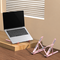 Dudukan Laptop Lipat Bahan Aluminium Alloy, Dapat Disesuaikan, Portabel, untuk Meja Kantor