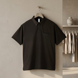 Chemises décontractées pour hommes en polyester foncé personnalisées, manches longues ou courtes, anti-plis, boutonnées, avec logo brodé, style polo - Product Image 3