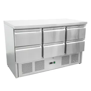 Avec certificat CE 368L Refroidisseur <span class=keywords><strong>saladette</strong></span> 6 tiroirs Réfrigérateur commercial de style européen pour cuisine et restaurant - Product Image 1