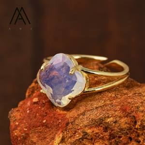 Кольцо в форме цветка из натурального драгоценного камня, граненые, высококачественные ювелирные изделия на заказ - Product Image 4