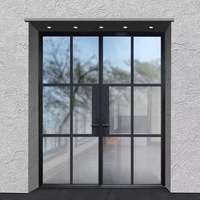 Puertas de vidrio de hierro y acero de metal de estilo interno francés moderno Diseño de puertas y ventanas de vidrio de arco