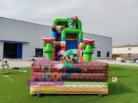Château gonflable avec toboggan à vendre, structure gonflable commerciale en PVC pour enfants, idéal pour les fêtes de jardin, les carnavals et les locations.