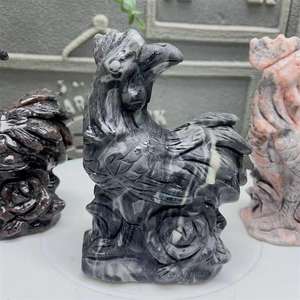 Grosir warna campuran alami batu akik kristal hewan ukiran penyembuhan kristal ayam besar untuk hadiah dekorasi - Product Image 2