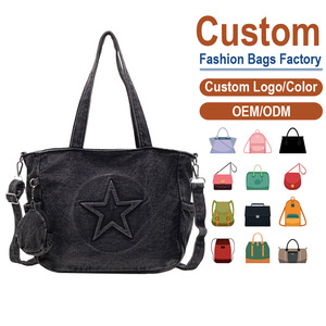 Sac à bandoulière en toile personnalisé avec applique étoile, fermeture éclair, mode, usage quotidien, toutes saisons, sac fourre-tout pour femmes - Product Image 1