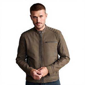 2026 Best Fashion <b>Leather</b> <b>Jacket</b> Hot Sale Premium Quality sheep <b>leather</b> Fashion Solid <b>Brown</b> <b>Men</b> <b>Leather</b> <b>Jacket</b> - Product Image 1