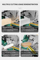 Scie à onglet coulissante haute précision pour aluminium, bois, métal, PVC avec système de poussée et de traction 45° °   Scie à onglet coulissante
