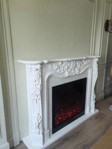 <span class=keywords><strong>Chimenea</strong></span> de Mármol Arabescato Italiano Tallada <span class=keywords><strong>a</strong></span> <span class=keywords><strong>Mano</strong></span>, Diseño Clásico Moderno para Decoración de Interiores del Hogar - Product Image 5