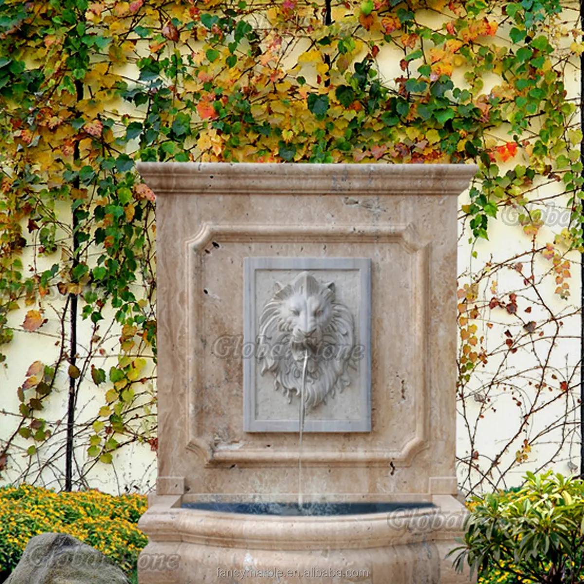 Europäische Art Garten Kunst Stein Frau Statue Wand Wasser brunnen im Freien