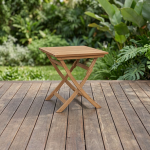 Wooden <b>Foldable</b> Square Dining <b>Table</b> Eco-Friendly Durable Minimalist Modern Design Indoor Outdoor Use Solid Wood Construction - Product Image 3
