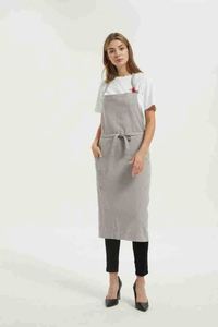 Japanese Korean Cotton Linen Work Bib Generous Simple Waist Custom Sleeveless <b>Gardening</b> Apron Cleaning for Flower Shop - Product Image 2