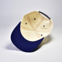 Casquettes de baseball 5 panneaux en sergé bicolore, logo personnalisé en relief – Faible MOQ 50 pièces, coton respirant pour événements promotionnels