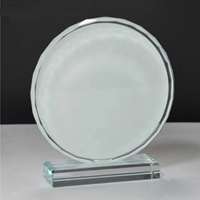 Plaque de trophée en cristal rond HBL avec bord biseauté, revêtement par sublimation, pour impression par transfert thermique, souvenir