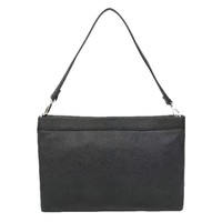Sac à main femme rétro européen-américain style enveloppe avec logo gaufré, noir, bandoulière unique, fermeture éclair, collection été 2026 transfrontalière