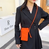 Design de mode sac de téléphone portable avec sangle de transport pochette sac été femmes couleur bonbon toile décontracté bandoulière seau sac