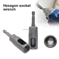 Embout hexagonal fendu en acier à haute teneur en carbone, allongé et profond, pour visseuse à chocs, pour le démontage de boulons dans les espaces restreints