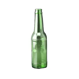 Shanghai Linlang-botellas de cerveza verdes, venta al por mayor, con acabado de corona estándar, 330ml