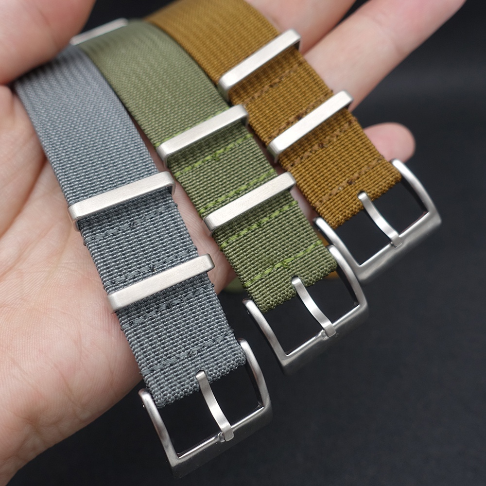 Custom One Pass 19mm 21mm Fabric Watch Belt Braided 18mm 20mm 22mm Ribbed Wrist Nylon Watch Strap 24mm