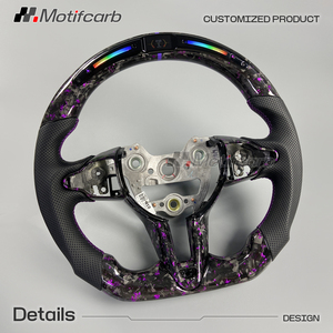 Volante Deportivo Personalizado de Fibra de Carbono Forjado en Morado con LED de RPM para Hyundai Serie N I30N I20N Elantra N N-line 2018-2026 - Product Image 3