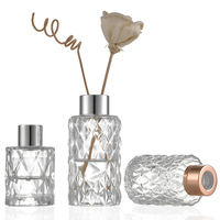 Bouteille en verre écologique personnalisée avec gravure de marque privée pour diffuseur de parfum à bâtonnets d'aromathérapie avec bouchon
