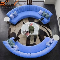 Ruiya Möbel Neues Modell Halbmond-Ledersofa-Set
