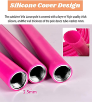Poteau de strip-teaseuse professionnel, poteau en silicone rose pour la danse avec une installation simple, idéal pour les boîtes de nuit, les fêtes, la maison