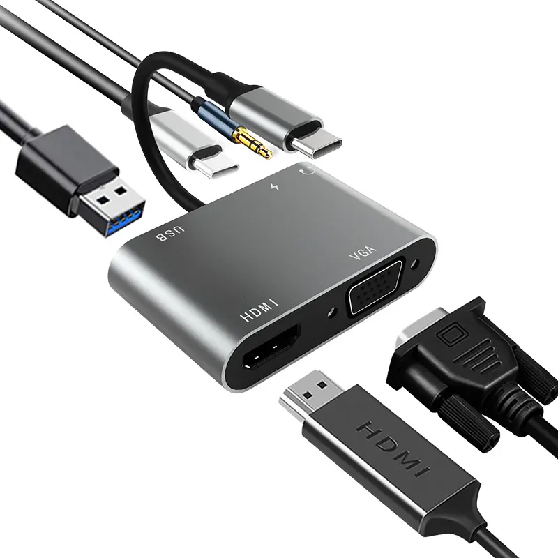 Nova estação de acoplamento USB tipo C HUB para multifuncional USB 3.0 HUB HDMI 4K adaptador para laptop