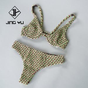 Fabricante OEM de bikinis, traje de baño personalizado con impresión a doble cara, bikini reciclable de moda para mujer - Product Image 4