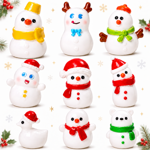 Ornamenti Natalizi in Resina all'Ingrosso, Mini Statuette <span class=keywords><strong>di</strong></span> Pupazzi <span class=keywords><strong>di</strong></span> Neve per Case delle Bambole, Miniature Fai-da-Te, Villaggi Natalizi e Decorazioni per la Casa - Product Image 1