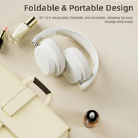 Casque sans fil SY-T2 BT 5.3 avec haut-parleur de 40 mm, casque supra-auriculaire, 20 heures d'autonomie, écouteurs stéréo pliables avec fente pour carte TF, mode AUX