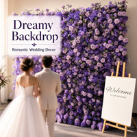 Backdrop Dinding Bunga Buatan 5D Stainless Steel Merk BBGS BARU untuk Pernikahan, Latar Belakang Dekoratif Floral Buatan Cina