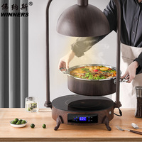 Ensemble de lampes chauffantes pour aliments, lampe chauffante électrique pour buffet avec pot en céramique/acier inoxydable pour la restauration hôtelière