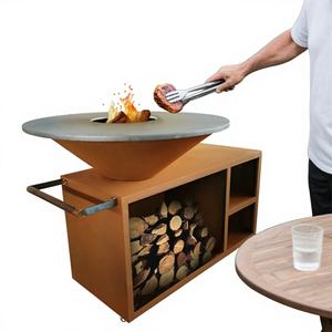 Parrilla de Acero Corten Grande y Moderna 2026, para Asar a la Leña, con Control Remoto y Altura Ajustable, para Cocina al Aire Libre - Product Image 1