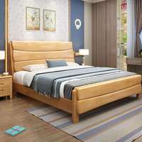 Lit à sommier électrique contemporain classique en bois massif sculpté à la main, taille King, avec design chinois, mobilier de chambre moderne