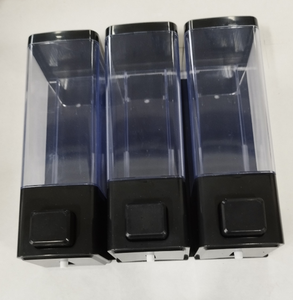Dispensador de Champú y Jabón de Tres Partes para <span class=keywords><strong>Baño</strong></span>, Botella de Plástico Adhesiva para Suministros de Hotel, Diseño Moderno - Product Image 5